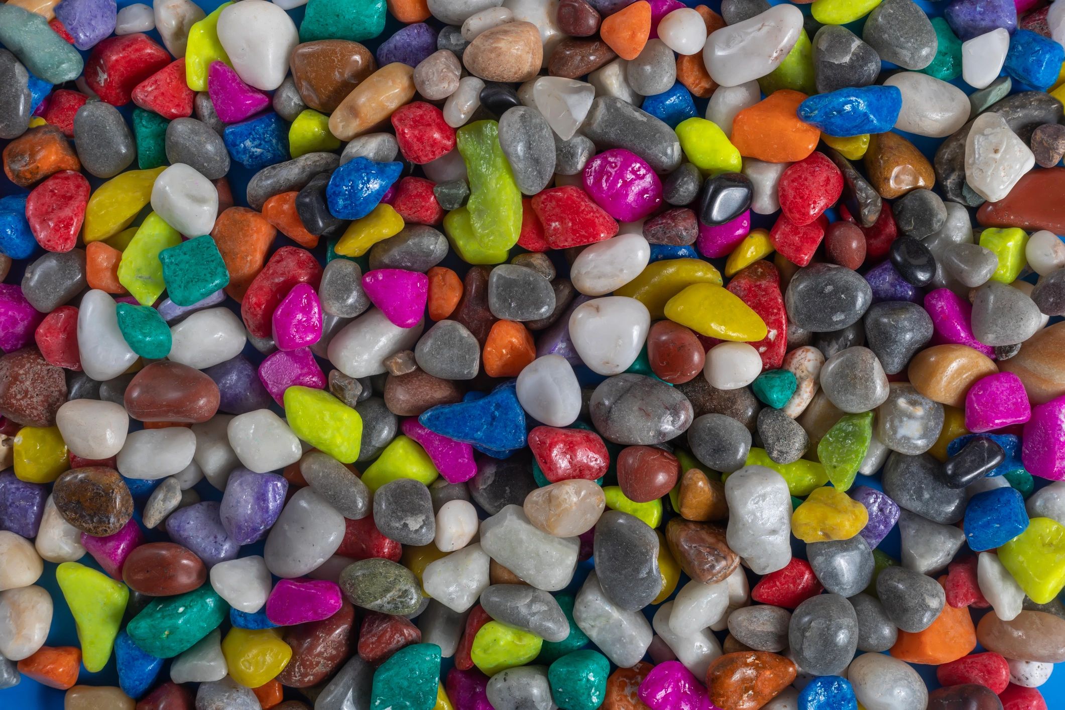 Polished colorful stones and pebbles